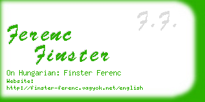 ferenc finster business card